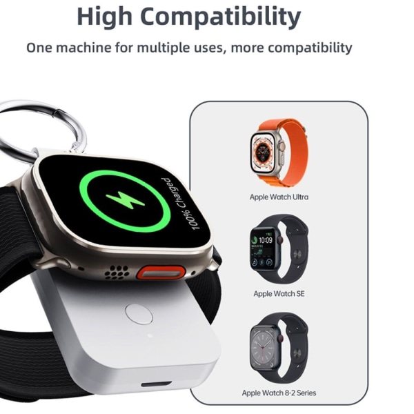 QI-varavirtalähde Apple Watch Ultralle, Sarja 8 7 SE 6 5 4 3 2 White