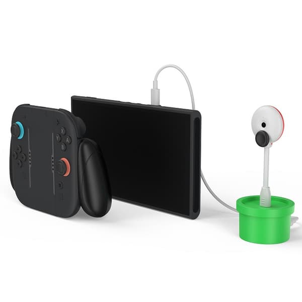 Kompatibelt med Nintendo Switch 2 Växtformad 1080P USB-kamera med laddningsbas Grön