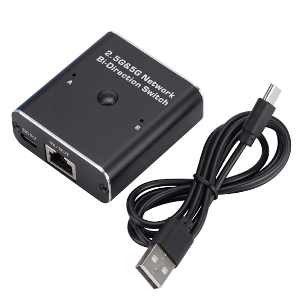 W7 2,4G + 5G RJ45 Ethernet-adapter Netværksswitch USB-C Black