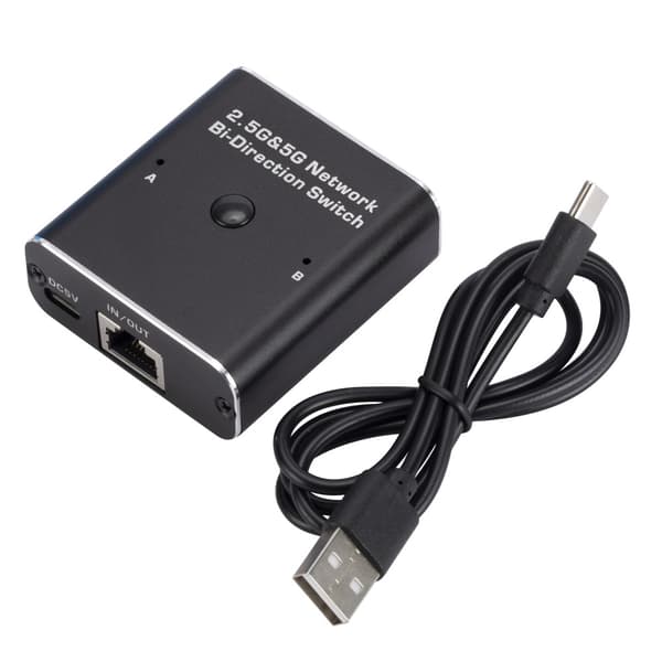 W7 2.4G + 5G RJ45 Ethernet-adapter nettverksbryter USB-C Black
