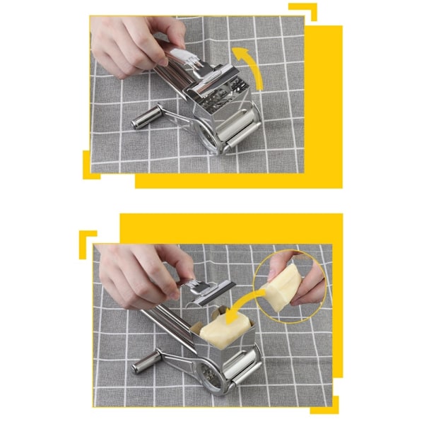 Håndroterende rivejern Slicer Oste rivejern i rustfrit stål Silver