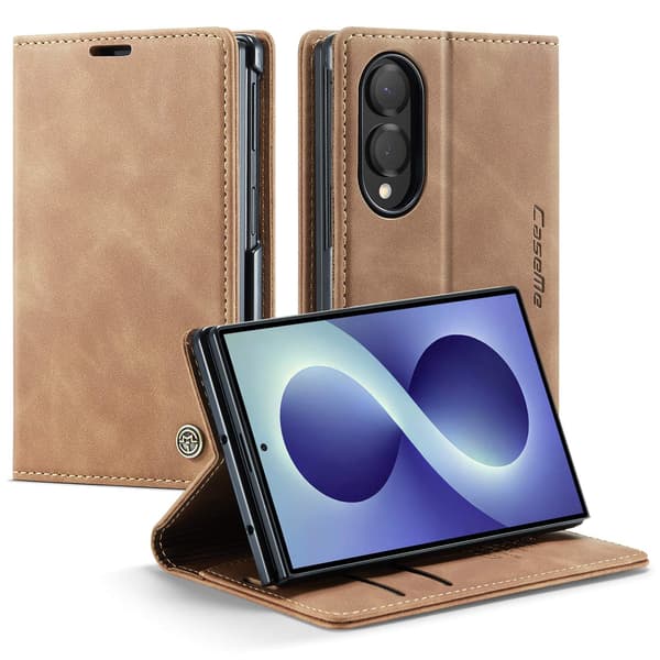 CASEME Telefonlommebokdeksel med støtteben til Samsung Galaxy Z Fold8 Brown