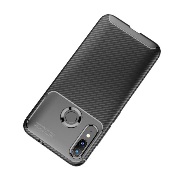 Carbon Fiber TPU Cover for Motorola Moto E6 Plus Black