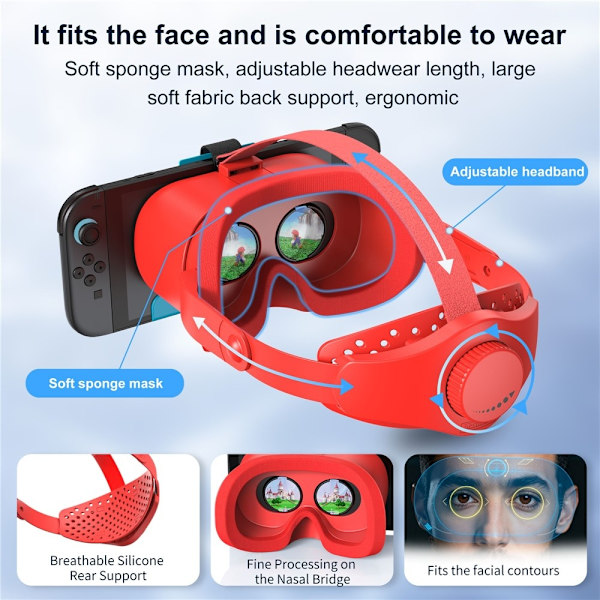 STARTRC GAMES VR-headset kompatibelt med Nintendo Switch 2 VR-glasögon Blå