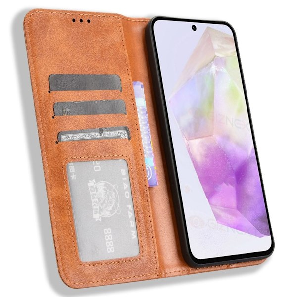 Till Samsung Galaxy A56 5G Plånboksfodral  - Brun Brun
