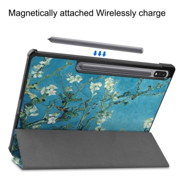 Kolmen taittotelineen älykotelo Samsung Galaxy Tab S10+ (S10 Plus) -puhelimelle Multicolor