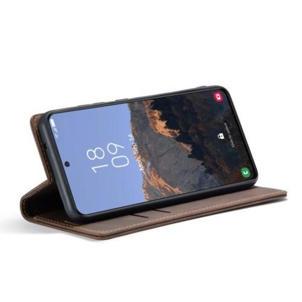 CASEME Retro lompakkokotelo Samsung Galaxy S23: lle - Kahvi Brown