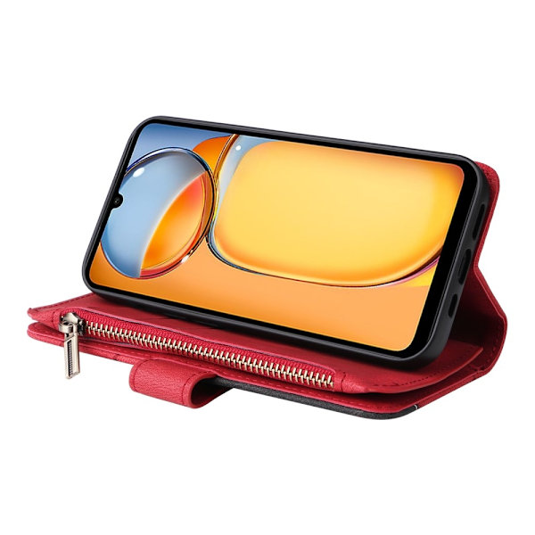 KT Wallet Case til Xiaomi Redmi 13C - Rød - sort Red
