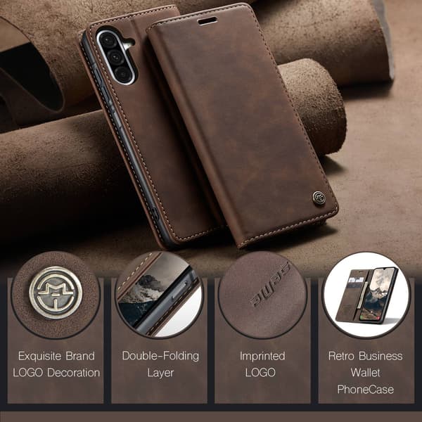 Til Samsung Galaxy A37 5G CASEME Lommebokdeksel brun