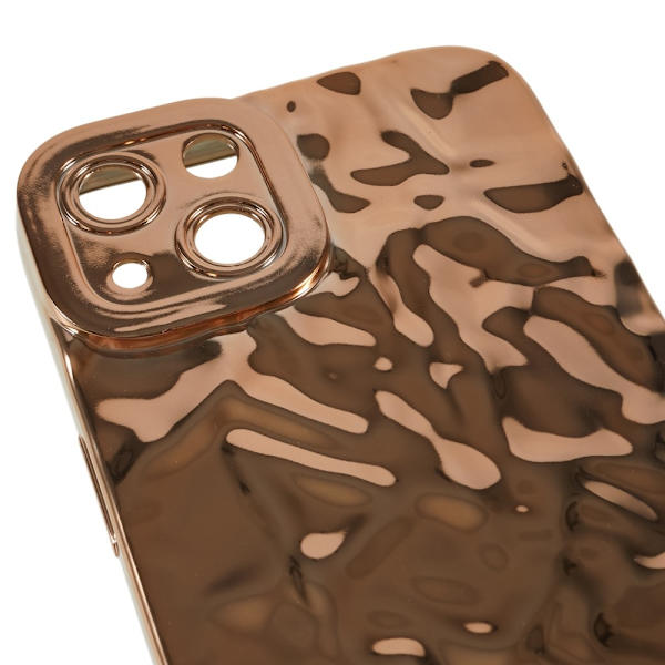 iPhone 15 Plus TPU Kuori Elektroplating Rypistynyt Epätasainen Puhelimen Suojakotelo Gold