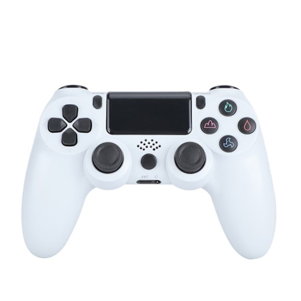 Langaton PS4-peliohjain, jossa kaiutin ja stereokuulokeliitäntä - valkoinen White