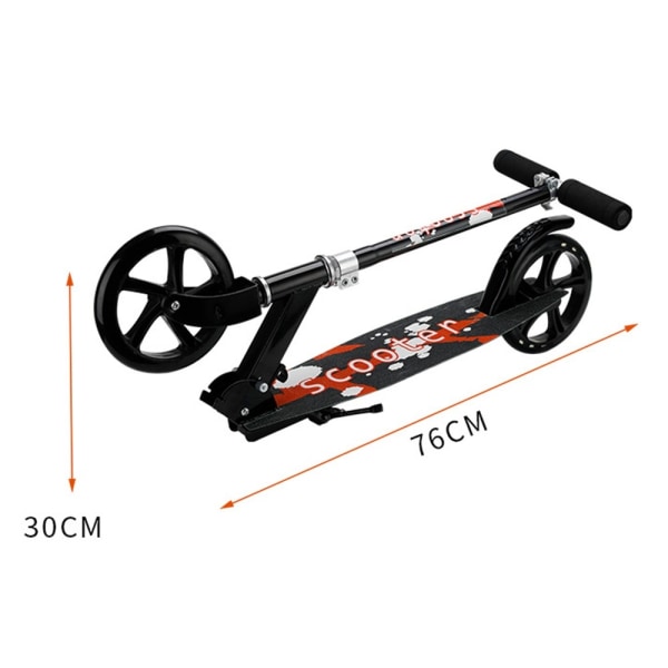 Sammenfoldelig scooter aluminiumslegering Extra Wide 200 Kilo Black