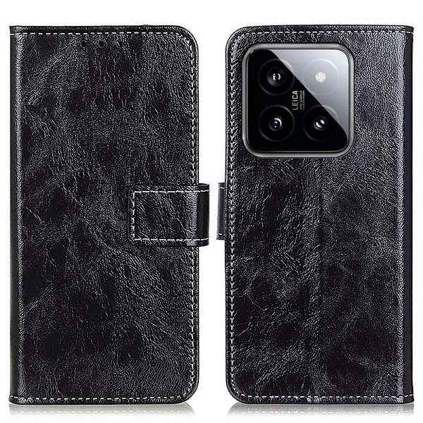 Til Xiaomi 14 Wallet Case Cover Black