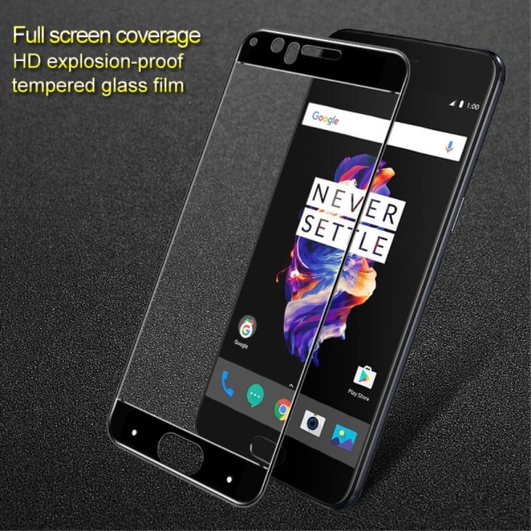IMAK Full Cover Tempered Glass till OnePlus 5 - Svart Transparent