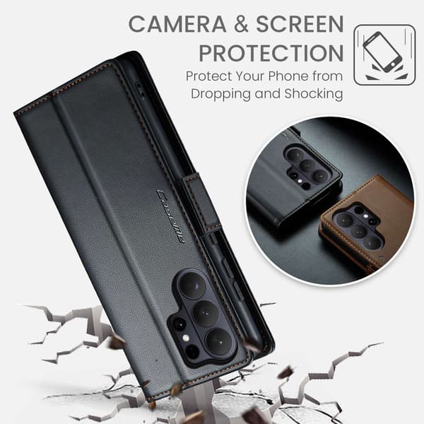 CASEME Retro Pung Taske til Samsung Galaxy S26 Ultra - Sort sort