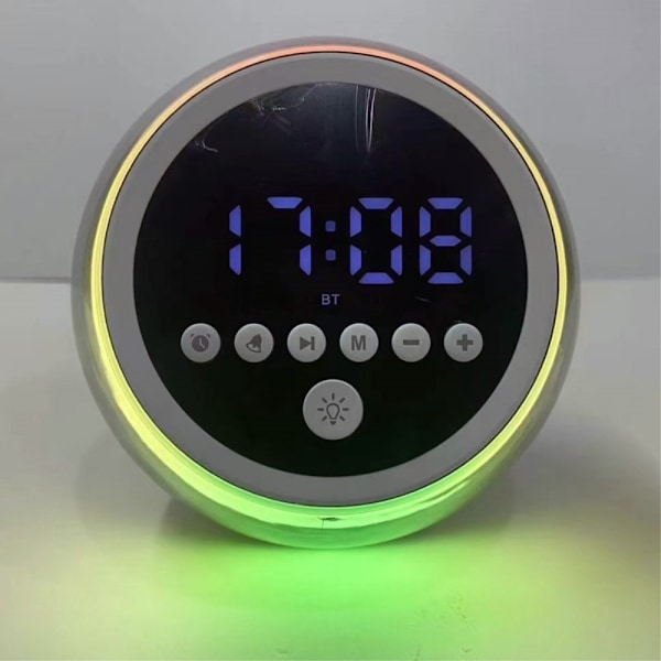 Väckarklocka Bluetooth - högtalare Dimbar FM - radio timerfunktion grå