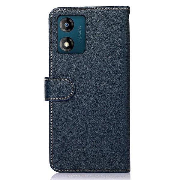 KHAZNEH Motorola Moto E13 4G Plånboksfodral - Blå/Brun Blå