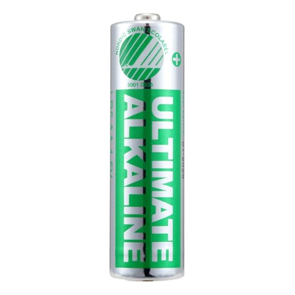 Ultimate Alkaline AA batteri, Svanenmärkt, 1.5V, 100-pack Grön