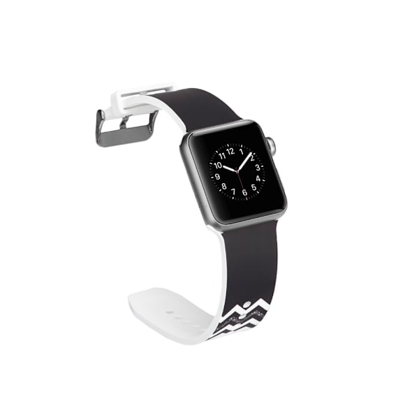 Silicone Watchband for Apple Watch 4 40mm, Series 3 / 2 / 1 38mm - Twill Multicolor