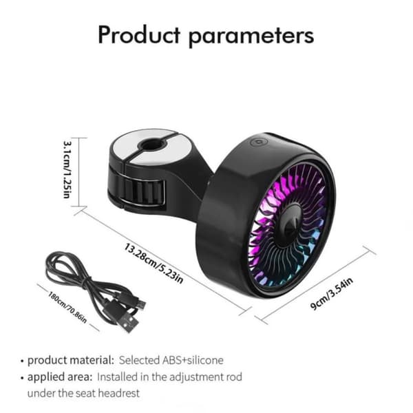 Bilstolvifte for passasjerer med 3 hastigheter + RGB-lys Black