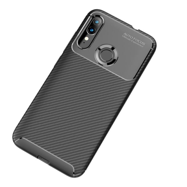 Carbon Fiber TPU Cover til Motorola Moto E6 Plus Black
