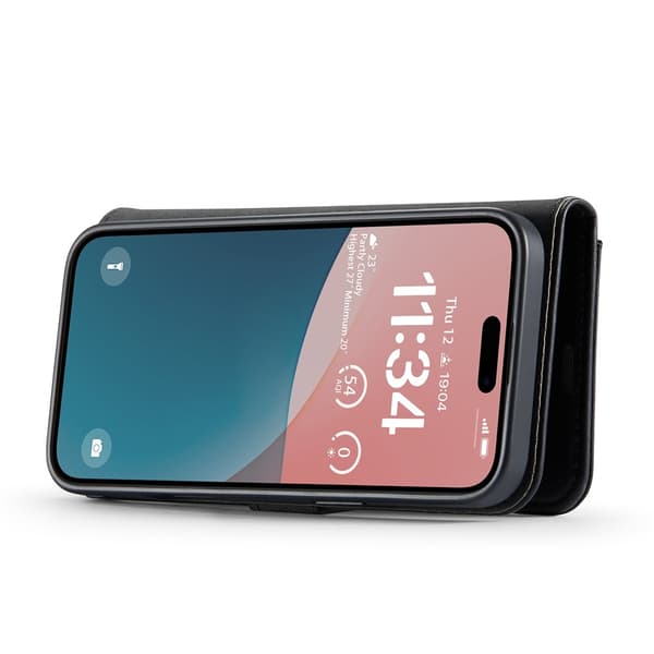 DG.MING iPhone 17 Lompakkokotelo Irrotettava 2 in 1 - Musta Black