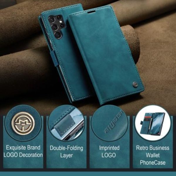 CASEME Retro Lompakkokotelo Samsung Galaxy S23 Ultra - Sininen Blue