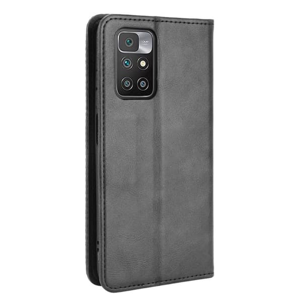 Xiaomi Redmi 10 Lompakkoteline Käännettävä Puhelinkotelo - Musta Black