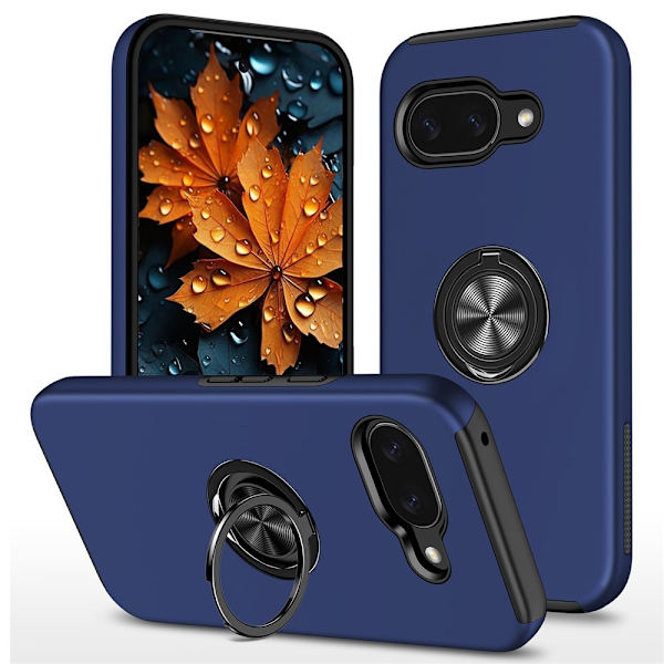 Til Pixel 10a Deksel Hybriddeksel med Finger Ring - Blå Dark blue