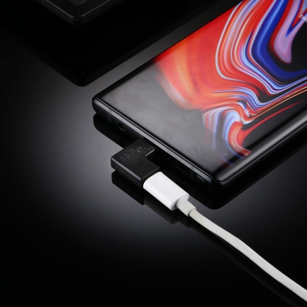 90 graders USB-C typ-C hane till hona adapter Svart