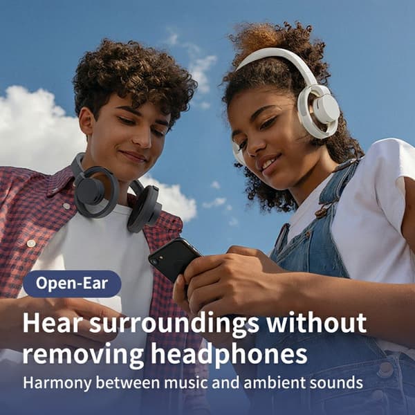 LC6200 Bluetooth Sammenleggbare Hodetelefoner med Åpne Øre ENC Støydempende Headset - Svart Black