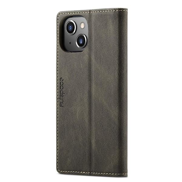 AUTSPACE A01 Lommebok-deksel iPhone 13 - Kaffe Brown