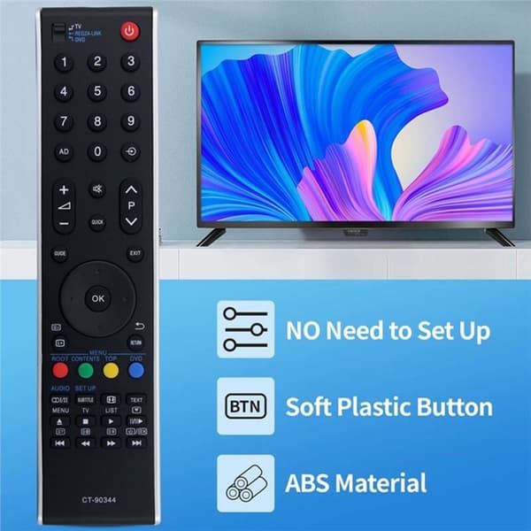 Fjernkontrollerstatning for CT-90344 For Toshiba TV Black