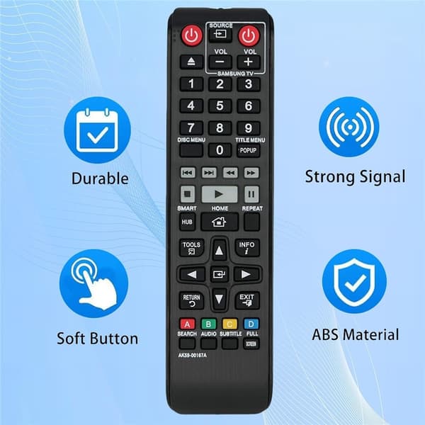 Fjernkontrollerstatning for AK59-00167A for Samsung Blu-ray DVD-spiller Black