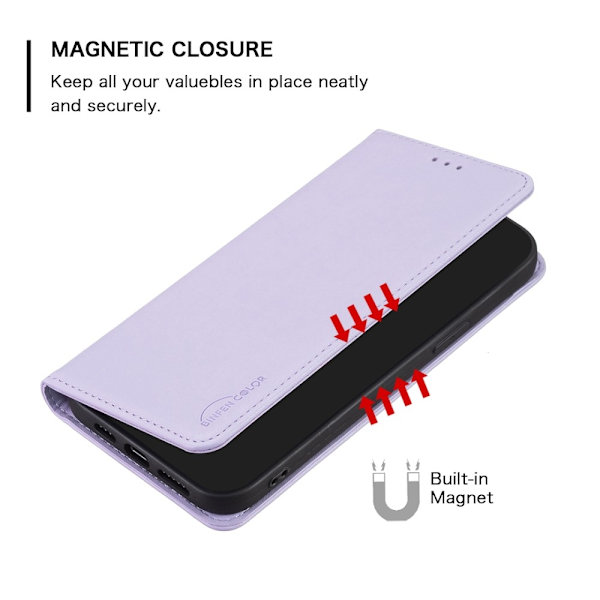 BINFEN COLOR Til Google Pixel 8a Etui PU Læder Telefoncover Purple