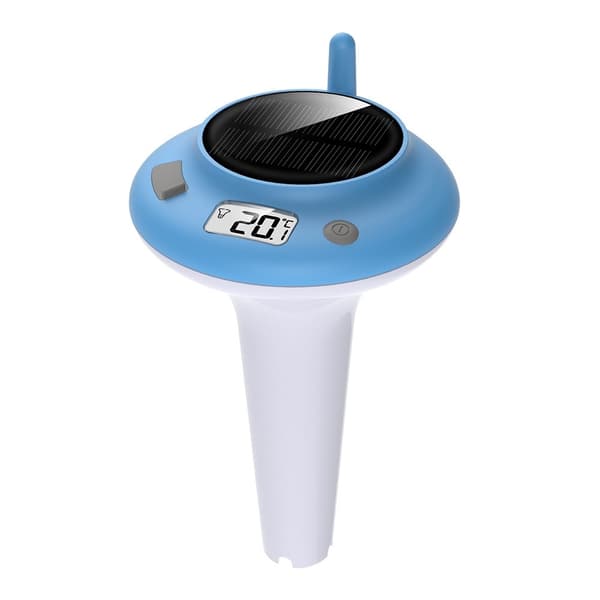 Termometer Vattentemperatur Uppladdningsbar flytande digital solcellstermometer Blå