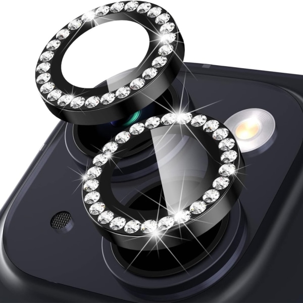Til iPhone 15 / 15 Plus Lens Glitter Black