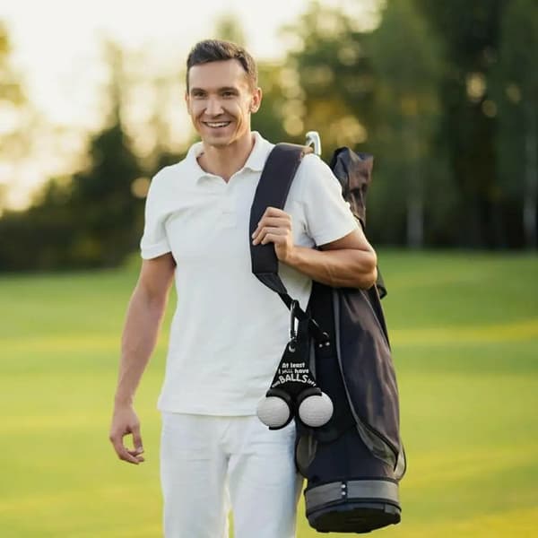 Golfbollshållare Roliga bokstäver Dubbla golfbollar Golfpresent - Stil A Svart