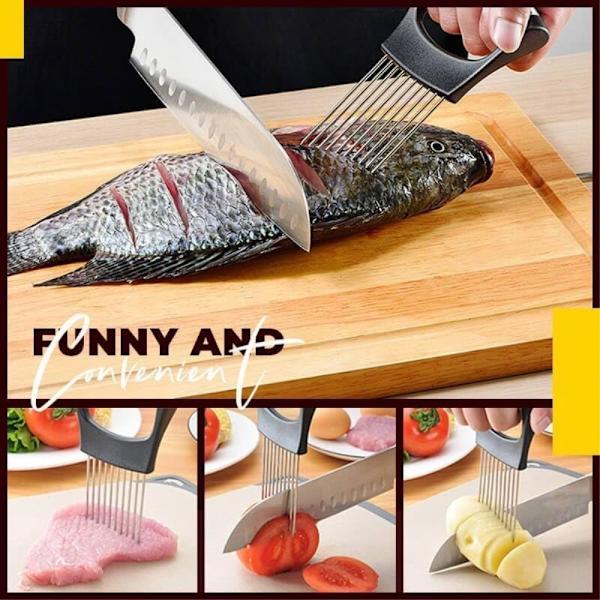 Hållare när du skivar Lök Kött Grönsaker Skivare Grön