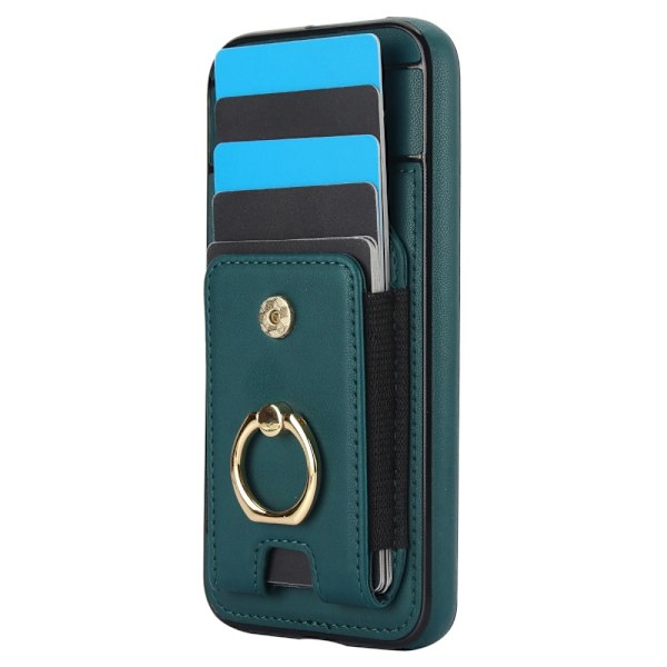 Google Pixel 8a Kickstand Case Puhelimen Suojakotelo Korttipaikoilla Green
