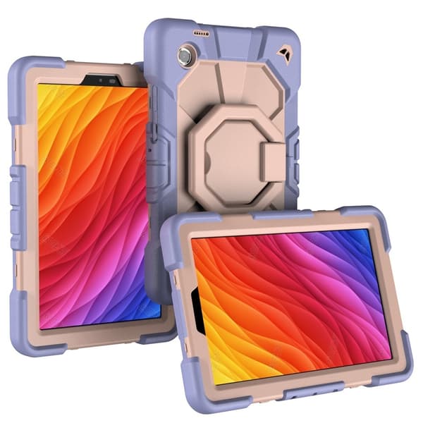 Til Samsung Galaxy Tab A11 Etui PC+Silikone Tablet Cover Purple + Pink Multicolor