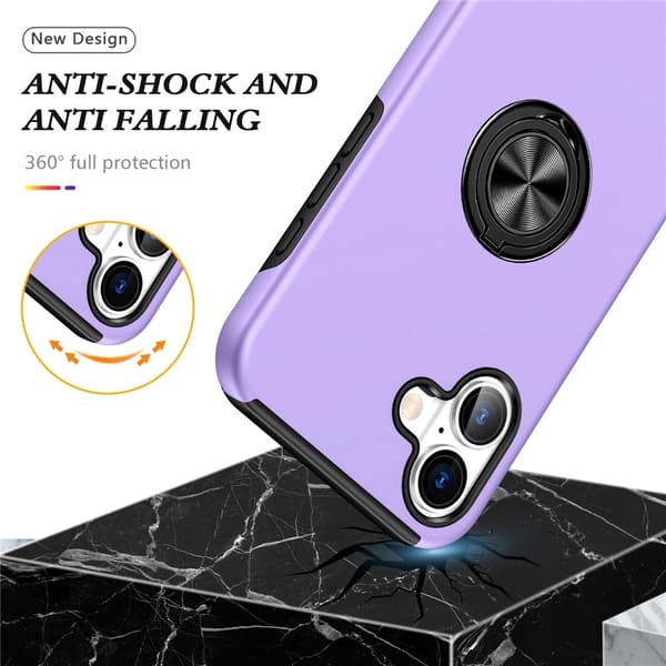 For iPhone 17 Hybrid-deksel med Fingerring Purple