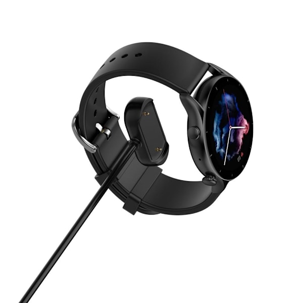 Huami Amazfit GTR3 Pro/GTR3/GTS3/T-Rex 2 USB Laddningskabel docka Svart