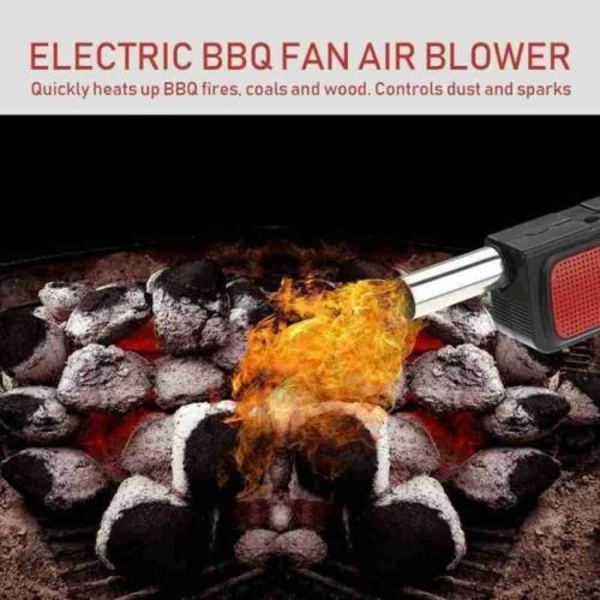 Bärbar Elektrisk fläkt Luftfläkt Grill BBQ Öppen spis Luftfläkt Svart