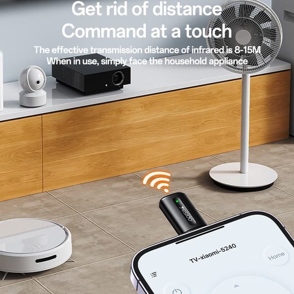 YESIDO USB-C Universell Infraröd Fjärrkontroll för Smartphone Ios Android Huawei Svart