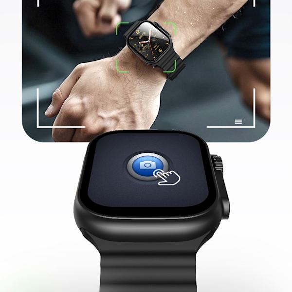 USAMS AT03 2.01" Smartwatch Bluetooth Sports Tracking Stemmeassistent Android iOS Black