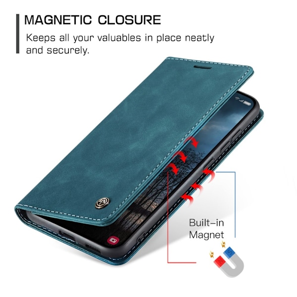 CASEME Retro Lompakkokotelo Samsung Galaxy S25 Edge Blue
