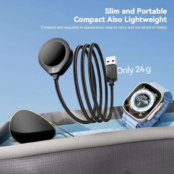 ESSAGER kellolle USB - kaapeli Magneettinen ABS Waterdrop Shape - laturi Black
