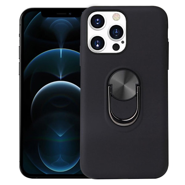 iPhone 13 Pro Finger Ring TPU Hybrid Case Kickstand - Black Black