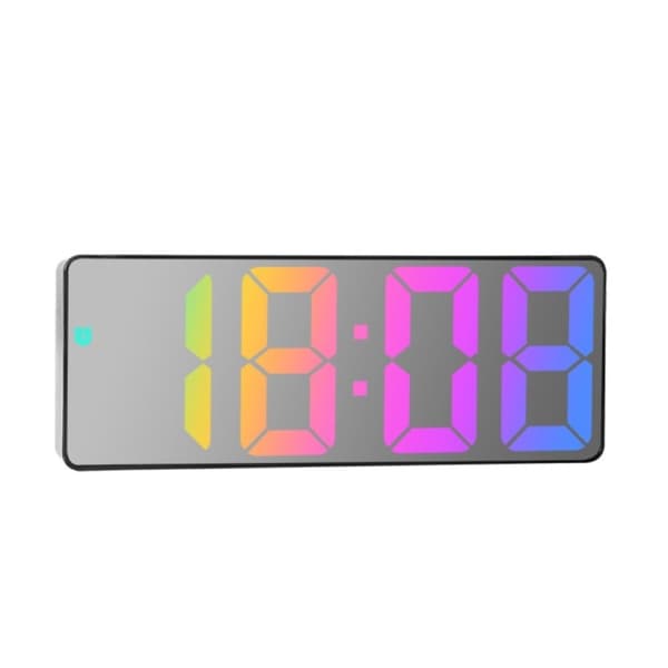 LED-klocka Elektronisk digital väckarklocka Färgglad 12/24H - Style D grå